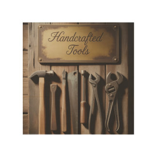 Rustic Wall of Vintage Hand Tools  Wood Wall Art