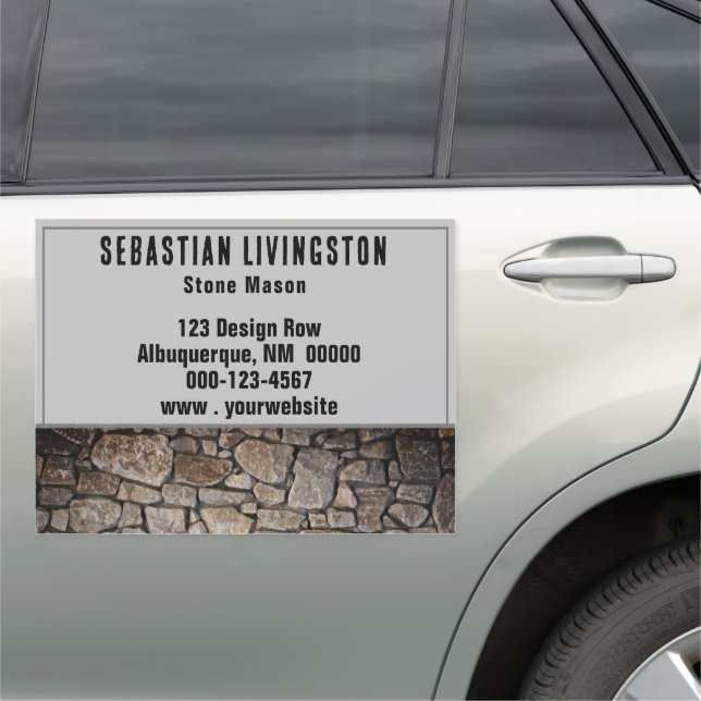 Rustic Wall Tradesman Stone Mason Occupation Car Magnet (In Situ)
