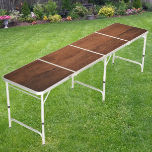 Rustic Walnut Wood Beer Pong Table