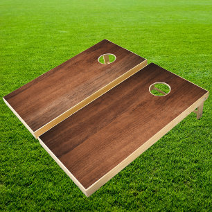 Rustic Walnut Wood Cornhole Set
