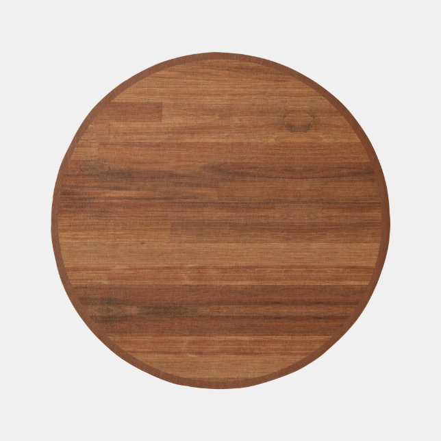 Rustic Walnut Wood Print Family Name Outdoor Rug (Front)
