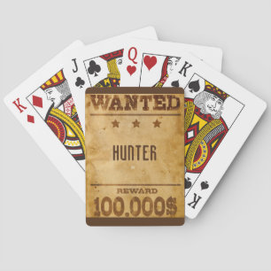 Rustic Wanted $100000 Personalized Poker Cards