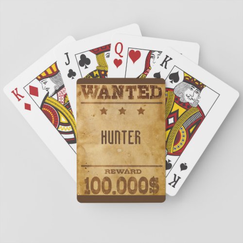 Rustic Wanted 100000 Personalized  Poker Cards