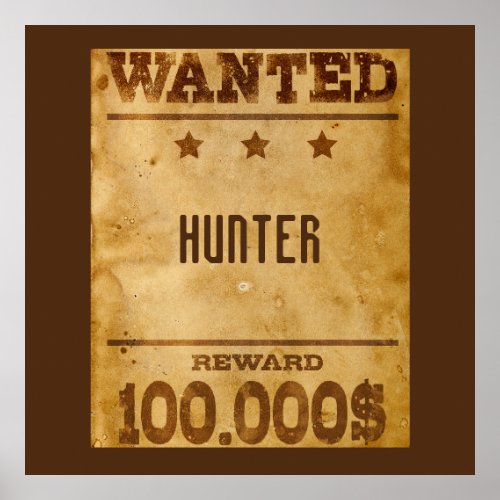 Rustic Wanted 100000 Personalized  Poster