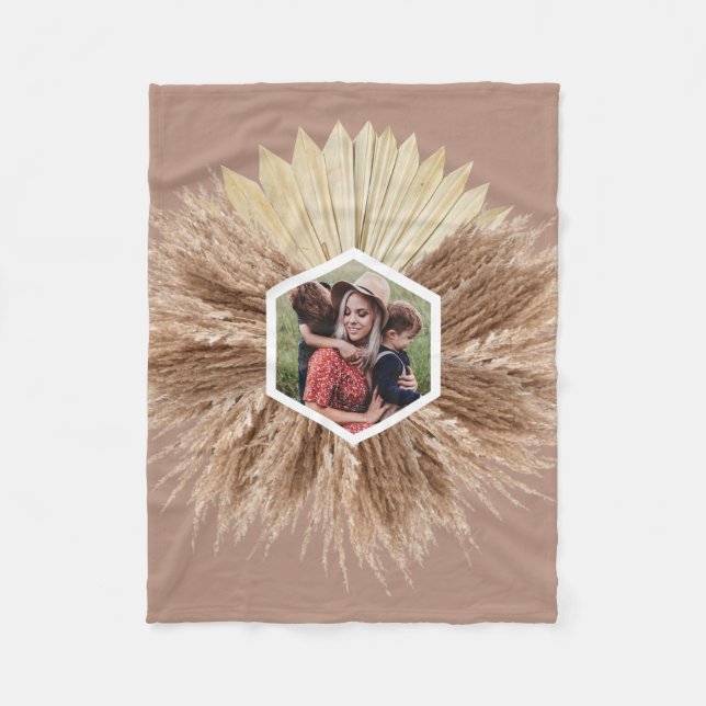 Rustic Warm Neutral Colors Photo Design Fleece Blanket (Front)