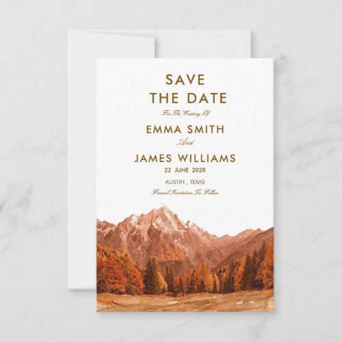 RUSTIC  water color MOUNTAIN SIMPLE save the date