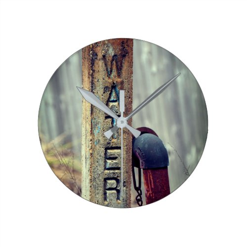 Rustic Water Valve Round Clock