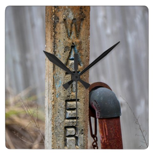 Rustic Water Valve Square Wall Clock