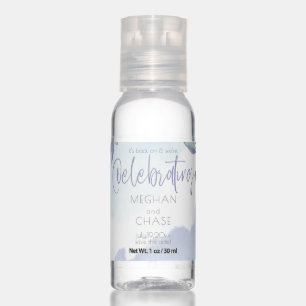 Rustic Watercolor Aqua Lilac Leaves Hand Sanitizer