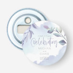 Rustic Watercolor Aqua Lilac Leaves Save the Date Bottle Opener<br><div class="desc">Pale dusty aqua teal and lilac foliage accents a delicate Lilac and Sky-blue watercolor wash,   - a lovely boho greenery theme is perfect for any celebration style - paired with a contemporary font and hand written calligraphy  sets the pace for an elegant  countryside event.     Elegant Rustic Design by WhimsicalArtwork™</div>