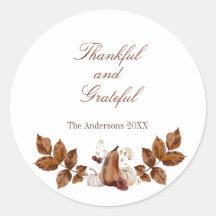 Rustic watercolor autumn pumpkin thank you