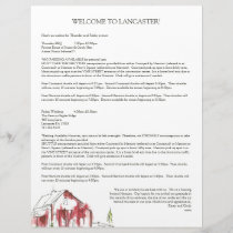 Rustic Watercolor Barn Wedding Welcome Bag Letter Letterhead