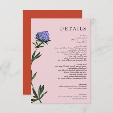 Rustic Watercolor Blooms Floral Wedding Enclosure Card