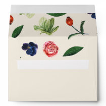 Rustic Watercolor Blooms Floral Wedding Envelope