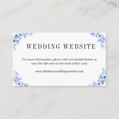 Rustic Watercolor Blue Floral Wedding Website