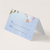 Rustic Watercolor Blue Wedding Business Card (Front)