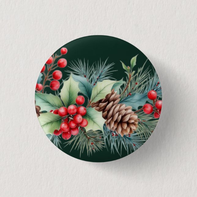 Rustic Watercolor Border Button (Front)