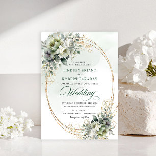 Rustic Watercolor Botanical Wedding Invite