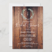 Rustic watercolor branch monogram Bridal Shower Invitation (Front)