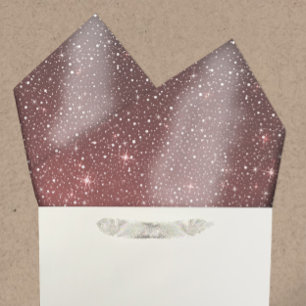 Rustic Watercolor Burgundy Galaxy Stars Snow Tissue Paper