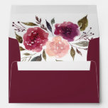 Rustic Watercolor Burgundy Marsala Floral | Envelope