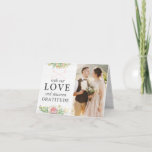 Rustic Watercolor Cactus Wedding Thank You 4-Photo Card