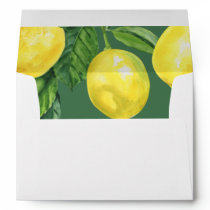 Rustic Watercolor Citrus Lemon Wedding  Envelope