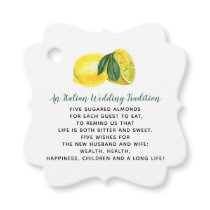 Rustic Watercolor Citrus Lemon Wedding Favor Tags
