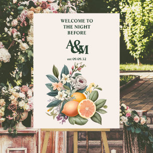 Rustic Watercolor Citrus Wedding Foam Board