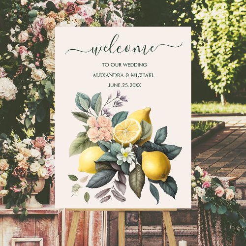 Rustic Watercolor Citrus Wedding Foam Board