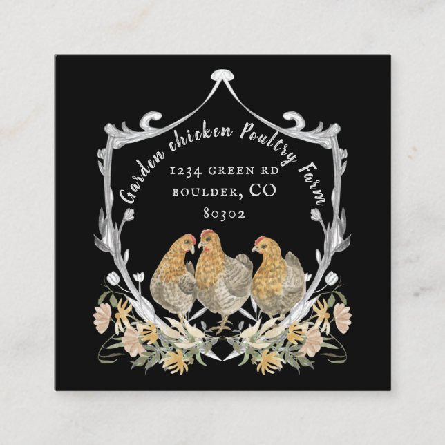 rustic watercolor crest farmhouse business card (Front)