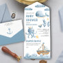 Rustic Watercolor Cute Nautical Boat Baby Shower All In One Invitation