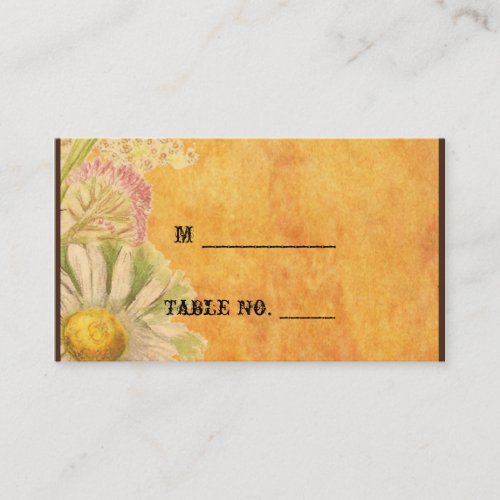 Rustic Watercolor Daisies Wedding Place Cards Business Card Templates