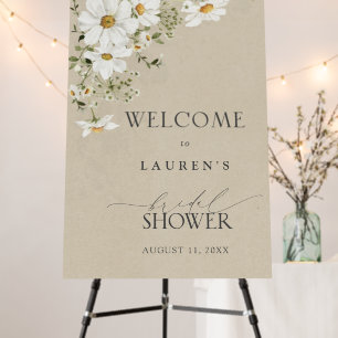 Rustic Watercolor Daisy Bridal Shower Welcome Foam Board