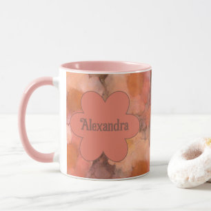 Rustic Watercolor Daisy Floral Pattern Mug