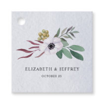 Rustic Watercolor Dusty Blue White Floral Wedding  Favor Tags