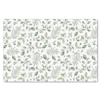 Rustic Watercolor Eucalyptus And Ferns Pattern Tissue Paper by KeikoPrints at Zazzle