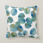 Rustic Watercolor Eucalyptus Leaves   Throw Pillow<br><div class="desc">Watercolor eucalyptus leaves pattern</div>