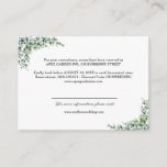 Rustic Watercolor Eucalyptus Wreath Wedding Detail Enclosure Card at Zazzle