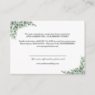Rustic Watercolor Eucalyptus Wreath Wedding Detail Enclosure Card