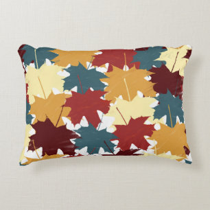 Rustic Watercolor Fall Autumn Leaves Accent Pillow