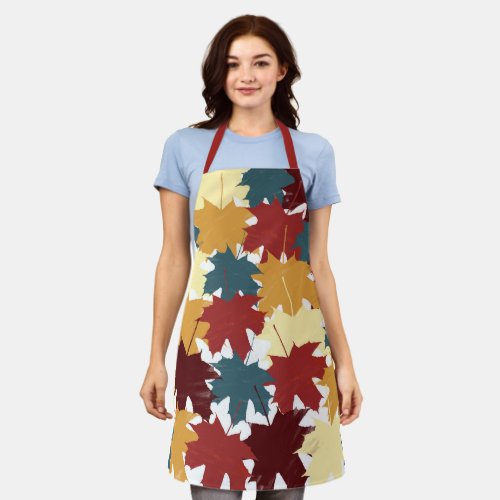 Rustic Watercolor Fall Autumn Leaves Apron