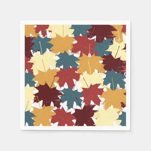 Rustic Watercolor Fall Autumn Leaves  Napkins