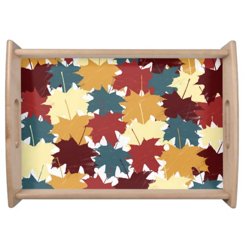 Rustic Watercolor Fall Autumn Leaves Serving Tray