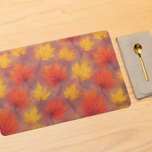Rustic Watercolor Fall Leaves - Autumn Foliage Cloth Placemat