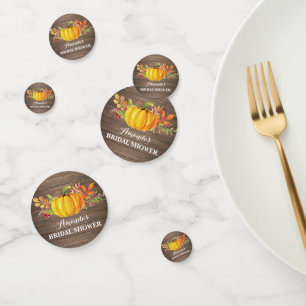 Rustic Watercolor Fall Pumpkin Bridal Shower Confetti