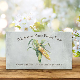 Rustic Watercolor Family Farm, local corn produce Business Card
