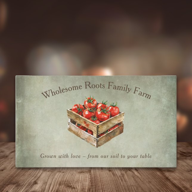 Rustic Watercolor Family Farm, local produce Business Card (Creator Uploaded)