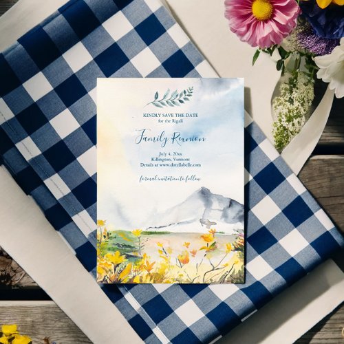 Rustic Watercolor Family Reunion Save The Date Invitation