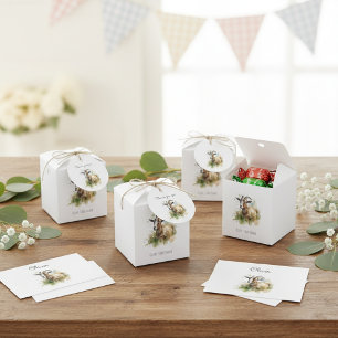 Rustic Watercolor Farmhouse Goat Baby Shower Favor Boxes